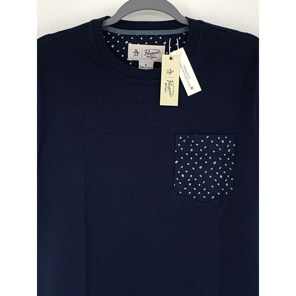 Original Penguin Dark Sapphire Mens Short Sleeve T-Shirt with Pocket Size Medium - Picture 8 of 9